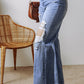 Distressed Straight Leg Jeans with Pockets