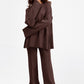 Slit Round Neck Long Sleeve Top and Drawstring Pants Sweater Set