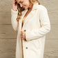 Lapel Collar Teddy Lining Longline Coat