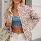 Floral Snap Down Mock Neck Coat