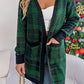 Plaid Open Front Long Sleeve Cardigan