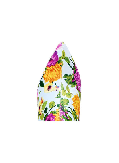 Floral Print Pointed Toe Ankle Boots