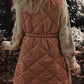 Pocketed Zipper and Button Vest Coat