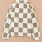 Checkered Snap Down Long Sleeve Jacket