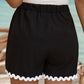 Contrast Trim Tied Shorts with Pockets