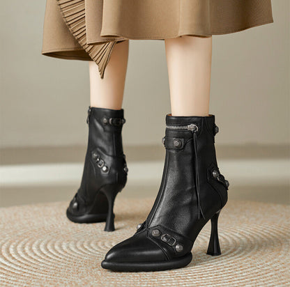 Pointed Toe Stiletto Heel Ankle Boots
