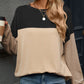 Contrast Round Neck Long Sleeve T-Shirt