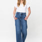 Judy Blue Double Button Wide Leg Jeans