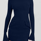 Mock Neck Long Sleeve Mini Dress