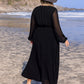 Plus Size Embroidered Tie Neck Long Sleeve Dress