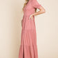 Short Sleeve Tiered Maxi Dress