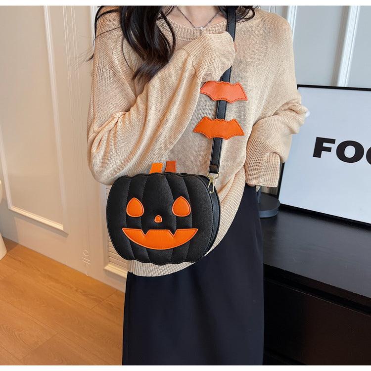 Halloween Contrast Color Funny Pumpkin Shoulder Bag