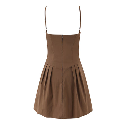 Lace Pleated Cami Mini Dress