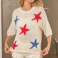 BiBi Popcorn Texture Star Pattern Lightweight Sweater