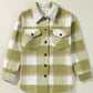 Pocketed Plaid Collared Neck Shacket