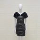 PU Leather Ruched Bodycon Dress