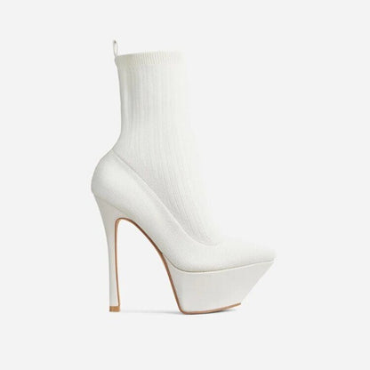 Pointed Toe Stiletto Heel Sock Boots