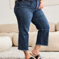 Tummy Control High Waist Raw Hem Jeans