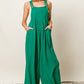 Texture Sleeveless Wide Leg Jumpsuit