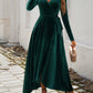 Split Surplice Long Sleeve Midi Dress