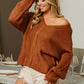 V-Neck Cable Knit Sweater