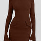 Mock Neck Long Sleeve Mini Dress