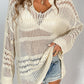 Cutout Notched Long Sleeve Cover-Up