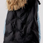 Pocketed Textured Zip Up Vest Coat