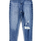 Raw Hem Distressed Jeans with Pockets