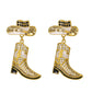 Inlaid Zircon Cowboy Hat Earrings