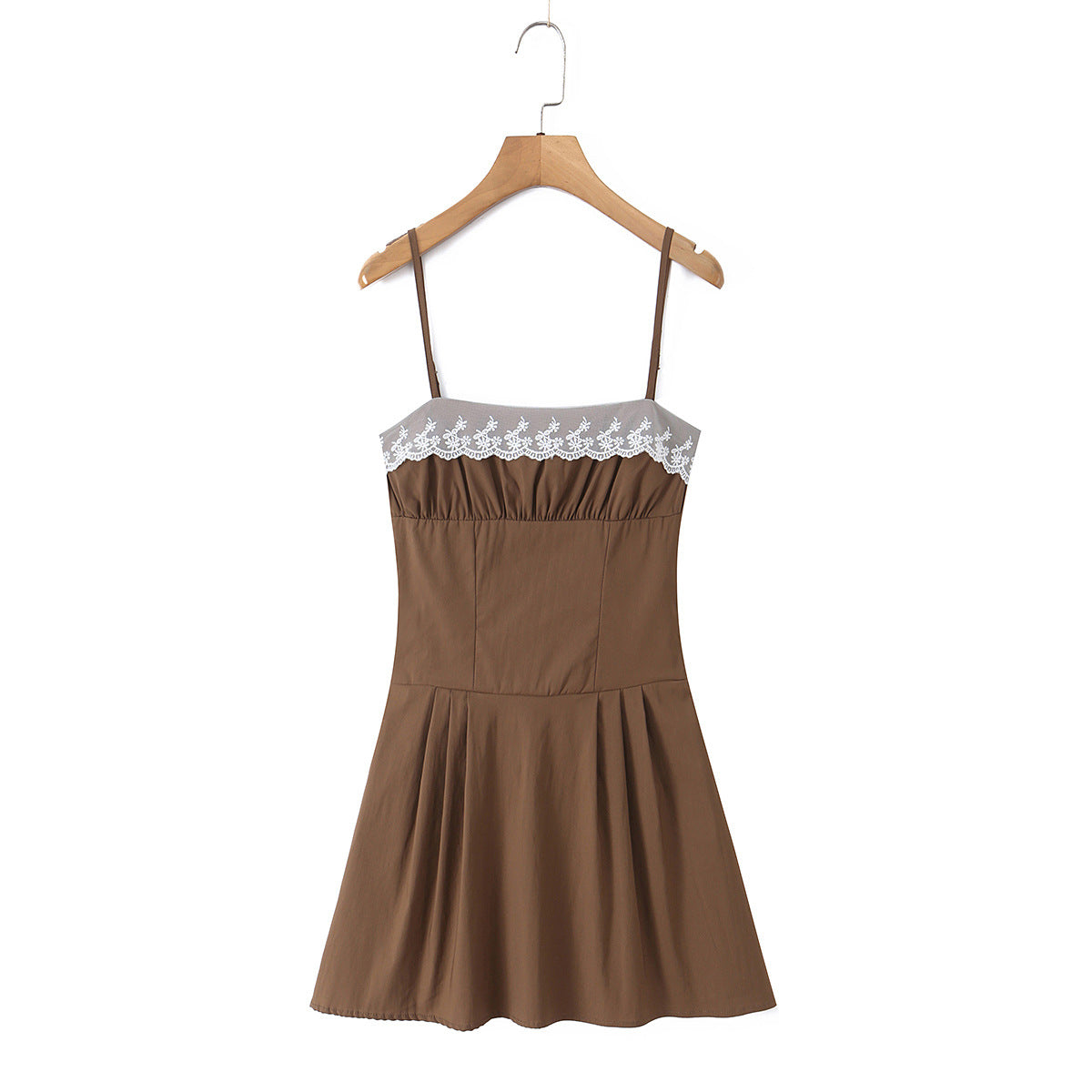 Lace Pleated Cami Mini Dress