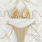 Textured Tied Two-Piece Bikini Set