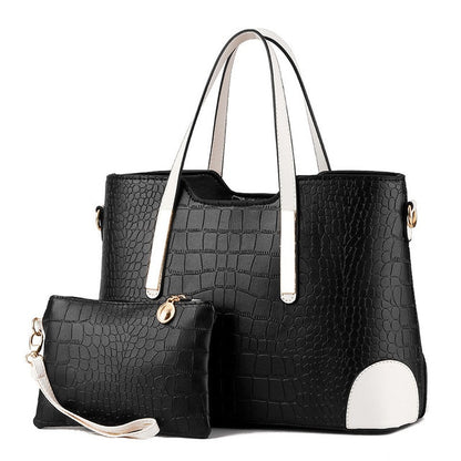Crocodile Pattern PU Leather Handbag & Purse Set