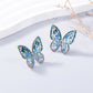 Alloy Inlaid Rhinestone Butterfly Earrings