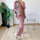 Miyake Pleated Floral Print Suit Set