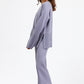 Slit Round Neck Long Sleeve Top and Drawstring Pants Sweater Set