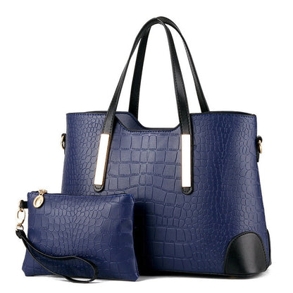Crocodile Pattern PU Leather Handbag & Purse Set