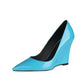 Patent Leather Pointed Toe Wedge Pumps