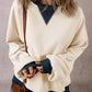 Contrast Round Neck Long Sleeve Sweatshirt