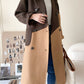 Color Block Patchwork Woolen Parka Coat