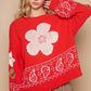 Flower Lace Patch Long Sleeve Sweater