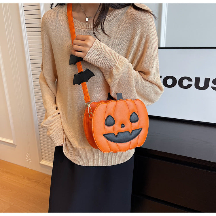 Halloween Contrast Color Funny Pumpkin Shoulder Bag