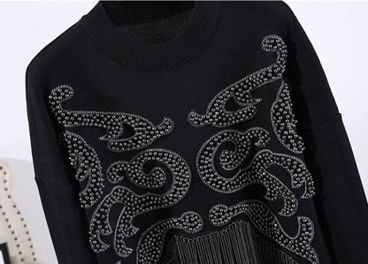 2Pcs Embellished Sweater & Pants Set