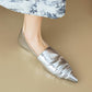 Pleated Pointed Toe Low Heel Shoes