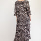 Leopard Round Neck Flounce Sleeve Dress