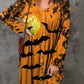 Halloween Theme Round Neck Long Sleeve Magic Dress