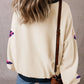 Sequin Boots Round Neck Long Sleeve Sweatshirt