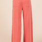 Mineral Wash French Terry Drawstring Wide Leg Pants