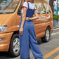 Wide Strap Wide Leg Denim Overalls