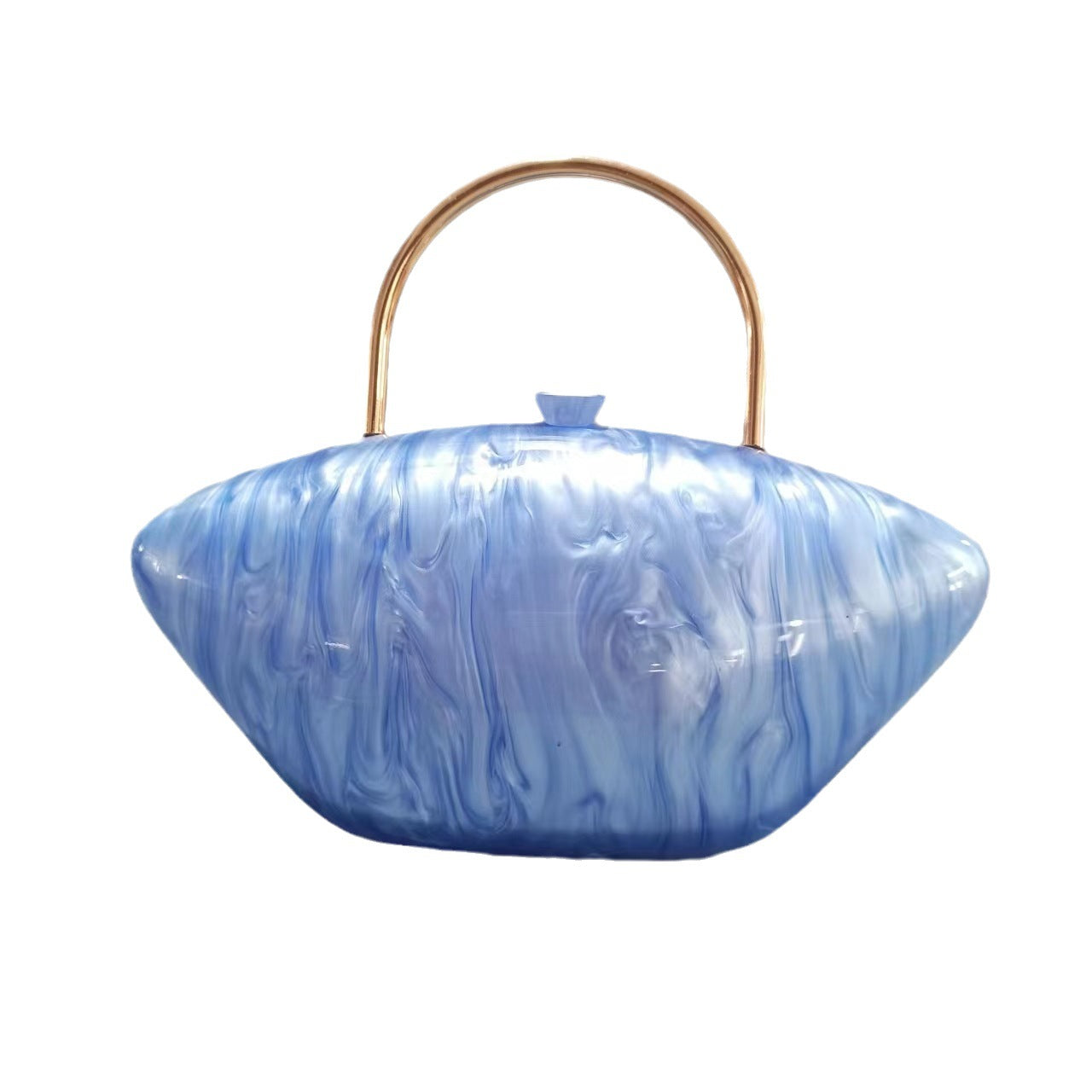 Iridescent Pearl Shell Acrylic Clutch Bag